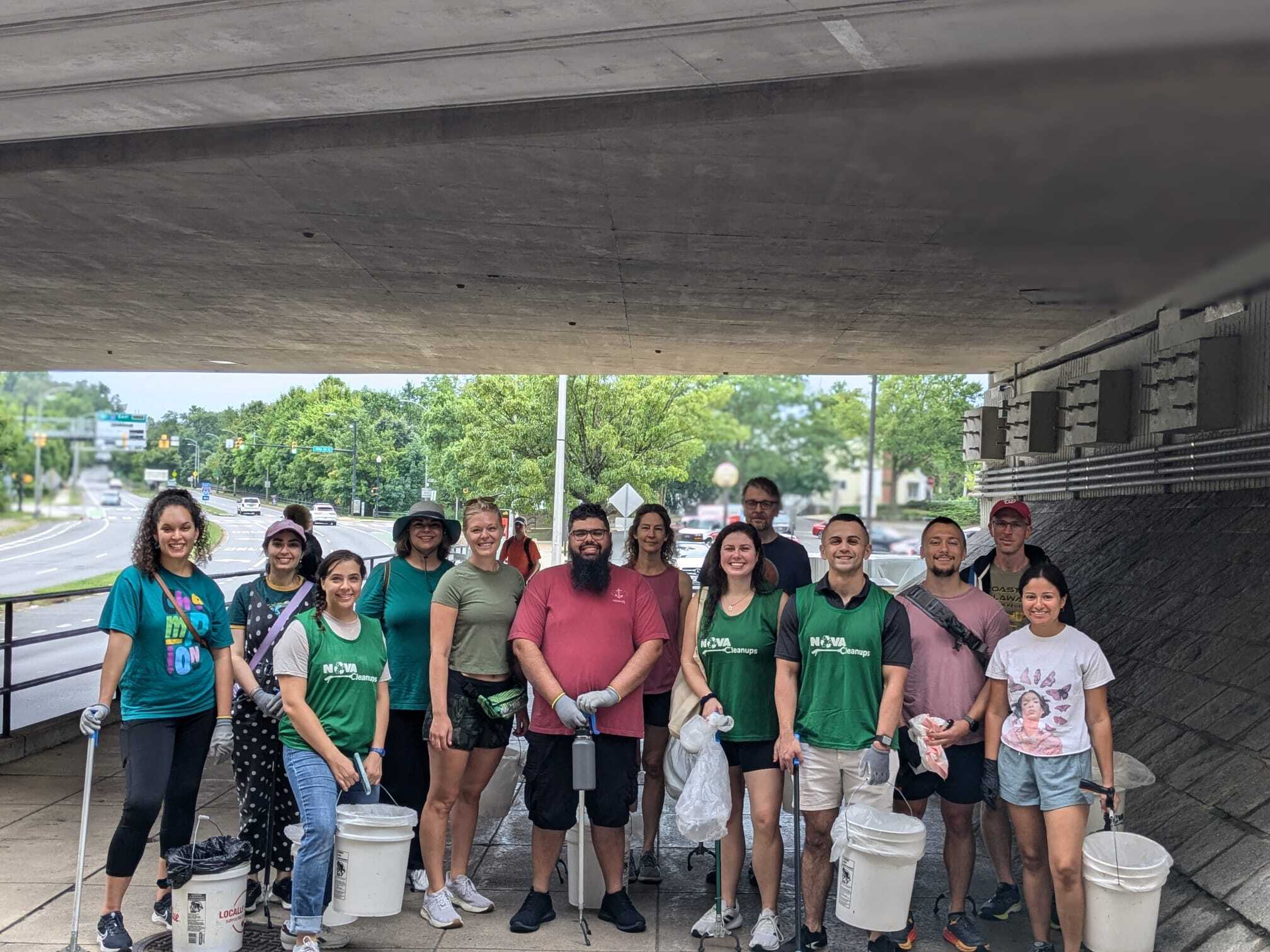 NOVA Cleanups volunteers at an East Falls Church event