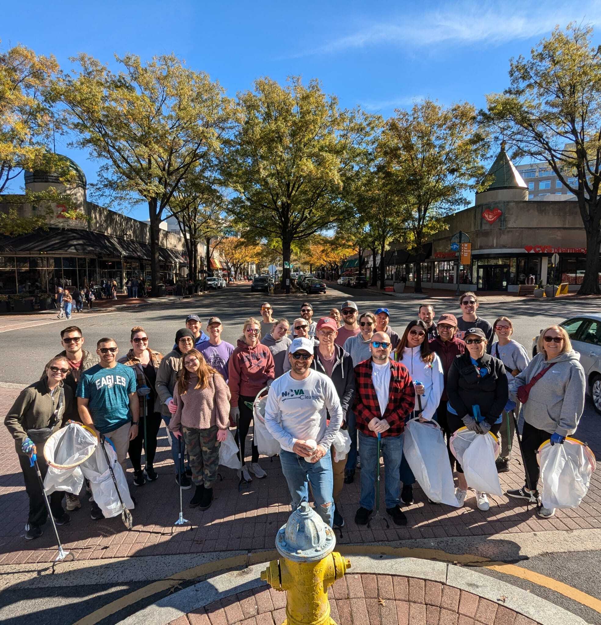 Volunteers in Shirlington ready to clean up the neighborhood